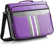 2-Inch 3 Rings Zipper Binder, Holds 15-Inch Laptop/Tablet, Handle and Shoulder Strap Included, Violet