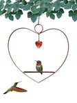 Songbird Essentials Hummingbird Swing, Tweet Heart Birdie Swing, Copper Color Metal Hummingbird Perch