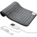 Heating Pad, Electric Heating Pad for Dry & Moist Heat, Electric Heat Pad with Multiple Temp & Timer Settings, Auto Off. (Dark Gray, 24‘’×12‘’)