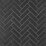 Bedrosians Le Cafe 1" x 3" Herringbone Matte Porcelain Mosaic Tile, Black (10-Pack, 9.42 SF)