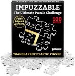 Funwares ImPuzzable Insanely Impossible Puzzle: Clear Acrylic Jigsaw Puzzle for Adults, Every Piece Unique, False Edges, False Corners, Hardest Puzzle for Adults, White Elephant Gift! 100 Piece Puzzle