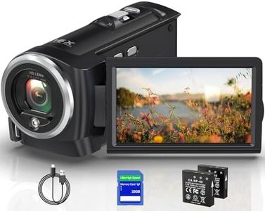 Video Camera Camcorder 2.7K QHD 50MP YouTube Vlogging Camera 16X Digital Zoom Webcam 270 Degree Rotation Screen Camcorders Recording While Charging