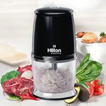 Hilton Electrical One touch Chopper Versatile Electric Chopper for Garlic, Vegetables,Nuts,Fruits,Meats Chop,Mince, Puree, Whisk,700ml Capacity with 4 Stainless Steel Blades- 300 Watts