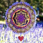 12" Wind Spinner Mandala Purplerain – 3D Stainless Steel Laser Cut Metal Geometric Pattern Wind Sculptures- Hanging Kinetic Ornament Decor for Indoor and Outdoor - Yard, Lawn, Garden Art Decorations