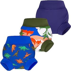 BIG ELEPHANT Baby Swim Diapers 3pcs, Reusable Adjustable Washable Waterproof Swimming Diaper for Boy's and Girl's, 2T