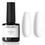 Modelones Gel Nail Polish, 15ML White Gel Polish Soak Off LED Color Gel Home DIY Professional Salon Manicure Infinite Shine 28 Day Long Lasting, 0.5 Fl Ounce