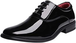 Bruno Marc Men's Faux Patent Leather Tuxedo Derby Dress Shoes Classic Lace-up Formal Oxford Black 8 M US CEREMONY-05