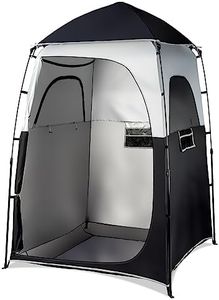 VINGLI 6.8FT Shower Tent, Large Instant Pop Up Shelter with Mesh Floor & Carrying Bag, Privacy Changing Room Tent for Toilet, Camping, Dressing, Lightweight & Sturdy, Easy Set Up (Black)
