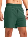 Soothfeel Men's Running Shorts with Zipper Pockets 5 Inch Quick Dry Sports Tennis Shorts Gym Workout Athletic Shorts for Men, Green, Medium