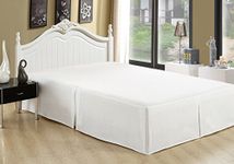 Bamboo Living Ultra Soft Silky Hotel Quality Deep Pocket 16 Inch Drop Solid Tailored Bed Skirt, White Color Double/Full Size