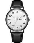 CIVO Mens Watches Black Leather Waterproof Analog Quartz Wrist Watches for Men Dress Fashion Sport Casual Simple Mens Watch, Gifts for Men