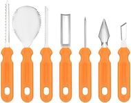 7 Pieces Halloween Pumpkin Carving Kit - Professional Heavy Duty Stainless Steel Carving Tools Set Sculpting Scoop Knives for Halloween Jack-O-Lanterns for Kids and Adults