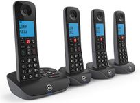 BT Essential Cordless Landline House Phone, Nuisance Call Blocker, Call Block Button, Answer Machine, Quad Handset Pack