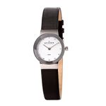 Skagen Watch for Women Freja Lille, Two Hand Movement, 22 mm Silver Stainless Steel Case with a Leather Strap, 358XSSLBC