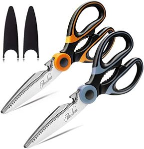 Acelone Kitchen Shears,Kitchen Scissors Heavy Duty Meat Scissors Poultry Shears, Dishwasher Safe Food Cooking Scissors All Purpose Stainless Steel Utility Scissors, 2-Pack (Red,Aqua) (Orange, Violet)