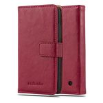 Cadorabo Book Case works with Nokia Lumia 640 in WINE RED - with Magnetic Closure, Stand Function and Card Slot - Wallet Etui Cover Pouch PU Leather Flip