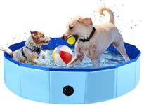 Fulhdedi Dog Pool, 48x12Inch Foldable Pet Pool, Small Portable PVC Dog Swimming Pool,Folding Dog Cat Bath Tub Indoor Collapsible Ball Pit for Dogs Puppies (48x12Inch,Blue)