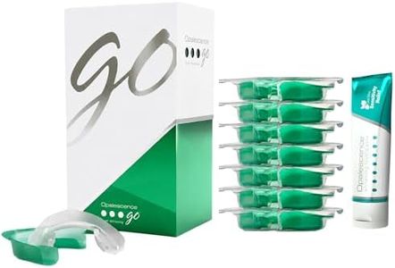Opalescence GO 15 Mint Whitening Bundle - (7 Treatments) Hydrogen Peroxide Prefilled Teeth Whitening Trays and Travel Whitening Sensitivity Toothpaste 1 Oz - Mint Flavor - 6288-1