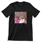 Piedpiper Smart Stylish Regular Friends Meme Printed Women's 100% Cotton Bio Wash Tshirt (Black, Medium)