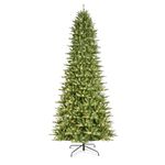 Puleo International 10-Foot Pre-Lit Slim Fraser Fir Tree with 900 UL Clear Lights Artificial Christmas