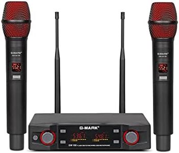 G-MARK Wireless Microphone, Dual Professional UHF Cordless Dynamic Mic Handheld Microphone System for Home Karaoke, Meeting, Party, Church, DJ, Wedding, Home KTV Set, 200ft(EW100)