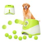 jovani Dog Automatic Ball Launcher, Indoor/Outdoor Small Dog Ball Launcher with Free 9 PCS Balls, Work 4~5 Hours on Full Charge Three-Speed Control Interactive Dog Fetch Machine Toy for Small Dogs