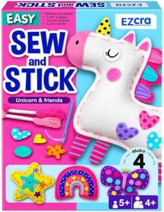 EZCRA Unicorn Sewing Kit for Kids Ages 4-8 - 4 Beginner Projects