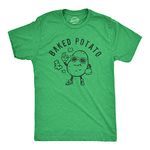 Mens Baked Potato Tshirt Funny 420 Marijuana Weed Graphic Novelty Tee for Stoner Mens Funny T Shirts 420 T Shirt for Men Funny Food T Shirt Novelty Tees Green 5XL