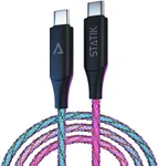 Statik Light Up Charger Cable - GloBright Braided LED Charging Cable, Glowing Super Fast Charging 100W Light Up Cable, Data Transfer, Lighted Phone Charger Cord - 6FT/1.8M, Type USB C to USB C