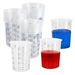 YKUKIZEE 50 Pcs 600 ml Plastic Measuring Cups with Scale, 20 oz Clear Mixing Cups for Resin, Graduated Cups for Paint Pigment Liquids