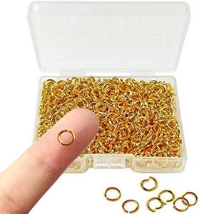 600 Pcs Gold Plated Jump Rings Split Rings Circle Clasp Connecting Rings Jewelry Necklace Bracelet Pendant Choker Charm Loops DIY Craft Earring Making Supplies (6 mm)