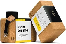Luxury Cork Yoga Block Set - Extra Large Yoga Blocks with Performance Grade Natural Portuguese Cork | High Density, Non-Slip Support for Safer Balancing | 100% Cotton, Extra Long Yoga Strap Included