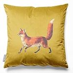 Izabela Peters Cushions With Covers Included, Filled Cushion, Eco-Friendly Velvet Cushions, 40 cm, Fox - Mustard, Chair Cushions, Sofa Cushions, Seat Cushions, Large Cushions