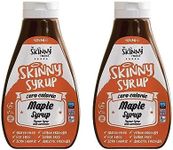 The Skinny Food Maple Sauce Sugar Free | Zero Colorie | Dessert Topping Guilt Free Syrup | Pack of 2x 425ml (850ml)