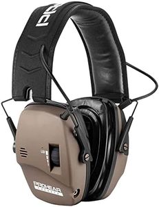 PROHEAR Digital Electronic Shooting Ear Protection Muffs with GEP02 Gel Ear Pads, Hunting Sound Amplification Earmuffs, NRR 23dB Low Profile Hearing Protection for Gun Range - Brown