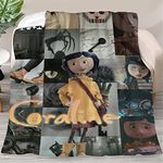 Rwillppycfei Best Animated Dark Fantasy Horror Cora-line Throw Blanket, Flannel Plush Halloween Blankets and Throws for Better Relaxing, Wrinkle-Resistant Air Conditioned Blanket 50"x60"