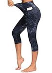 Dragon Fit High Waisted Leggings for Women Tummy Control Workout Running Yoga Pants with Pockets (X-Large, Capris Tie Dye Graphite Black Grey)