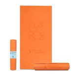 Fitness Mantra® Pro Kids Panda Design Yoga Mat with Carrying Strap for Children Workout [2 * 4 feet Size, Orange Color, Panda Pod]