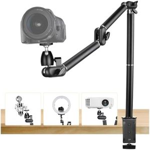 TARION Desk Camera Mount Stand Heavy Duty Articulated Camera Arm Articulating Table Mount Camera Stand Adjustable Flexible Gear Joints TKA01-L