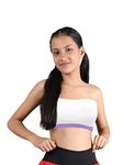 DChica Slip-on Strapless Bra for Teenagers, Girls Beginners Bra Sports Cotton Non-Wired Non-Padded Crop Top Bra Full Coverage Seamless Gym Stylish Workout Training Bra for Kids(Pack of 1)