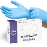 AM SAFE-X delivering the best Nitrile Powder-Free Gloves, Blue -100 Pieces (Large), Pack of 1