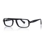 Shisen Fox SAMURAI Versatile Vintage Rectangular Frames for eyeglasses | Stylish eyewear Crafted from Italian Acetate material | 54 MEDIUM Unisex Spectacle Eye frame with Demo lenses (Matte Black)