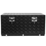 Garvee 36 Inch Aluminum Tool Box - Square Truck Storage Organizer Chest for Pickup Truck Bed, RV Trailer - T-Handle Lock and Keys Included