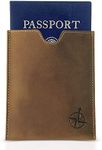 WANDERINGS Leather Passport Holder - RFID Blocking Genuine Leather Slim Passport Wallet - Handmade Passport Pocket Sleeve Ideal for Travel