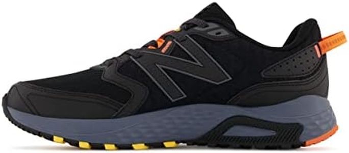 New Balance Men's 448 V7 Trail Running Shoe, Black/Grey/Orange, 7.5 M