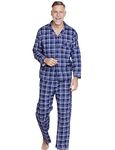 Champion Mens Cambridge Brushed Cotton Check Pyjamas Navy Blue M