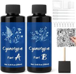 WAN2TLK Cyanotype Kit, Sun Printing Kit for Photographic Blueprints on Paper and Fabric, 2 Component Cyanotype Solution Sensitizer Set for Crafts DIY Project