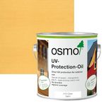 Osmo UV-Protection Oil - Wood Preserver Outdoor 410, Clear Satin, 2.5L - Durable Oil for Wooden Outdoor Surfaces, Water & Dirt Resistant, Wood Treatment & Finish