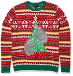 Blizzard Bay Men's Decorating Sloths Pullover Sweater, Red, XXL