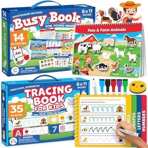 Momo & Nashi Tracing Books for Kids 3-5 & Montessori Preschool Busy Book for Toddlers 3 and Up - Preschool Learning Activities
